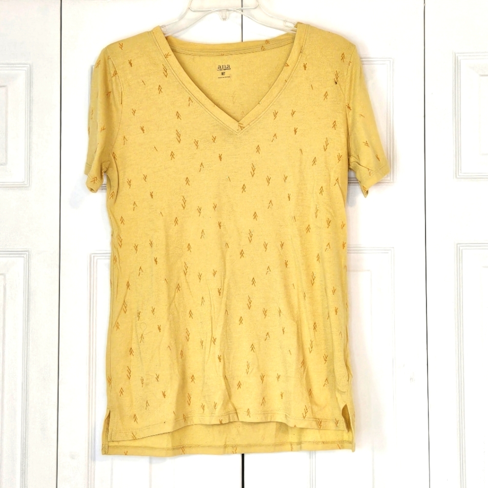 Women's Yellow V-Neck Top